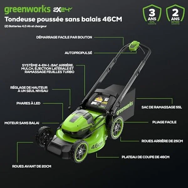 Comprehensive Review of the Greenworks 48V Self-Propelled Lawn Mower MO48L424-01